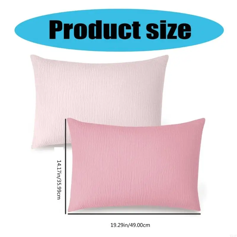 W3JF Pack of 2pcs Cotton Pillowcases with Envelope Designing, Soft Breathable Toddlers Pillow Cover for Boys Girls