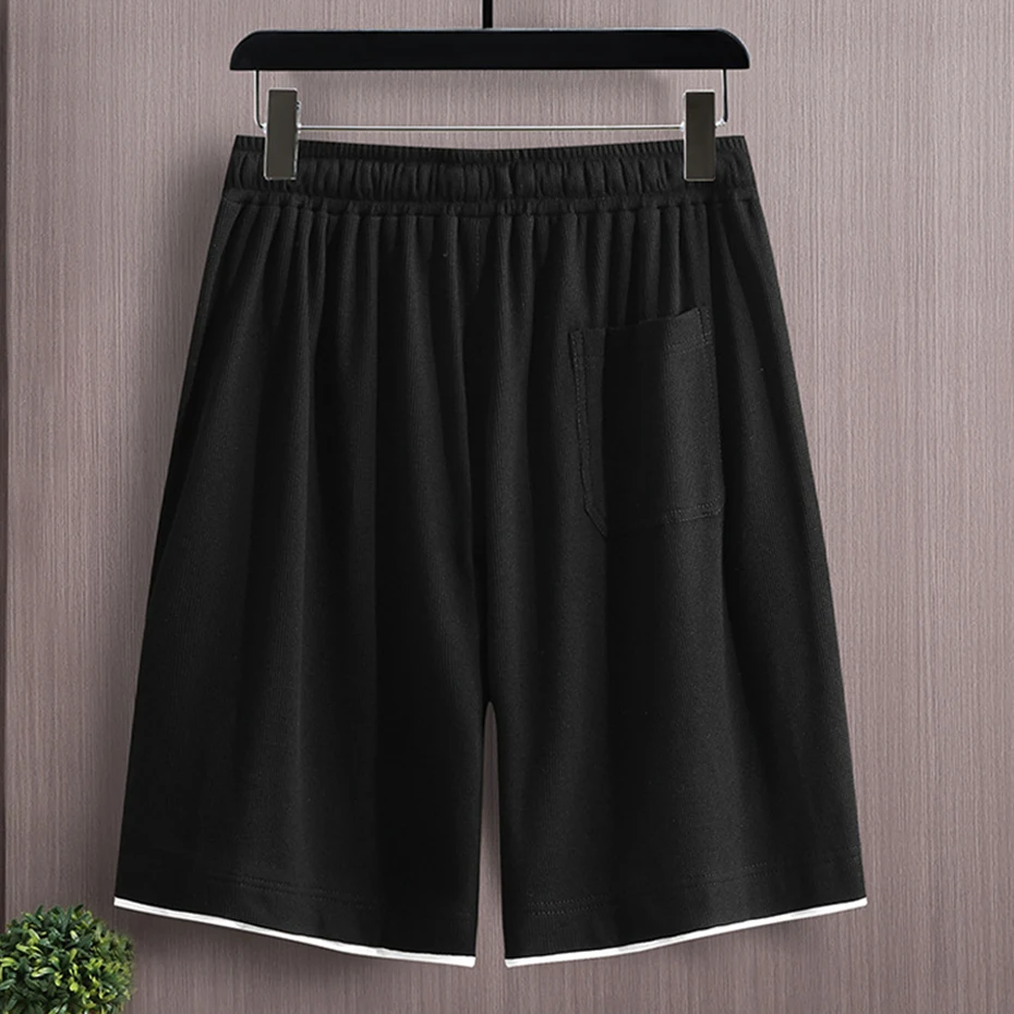 Men's Sets Summer Tracksuit Plus Size 10XL 11XL T-shirts Shorts Suits Male Big Size Summer Suits Black 5