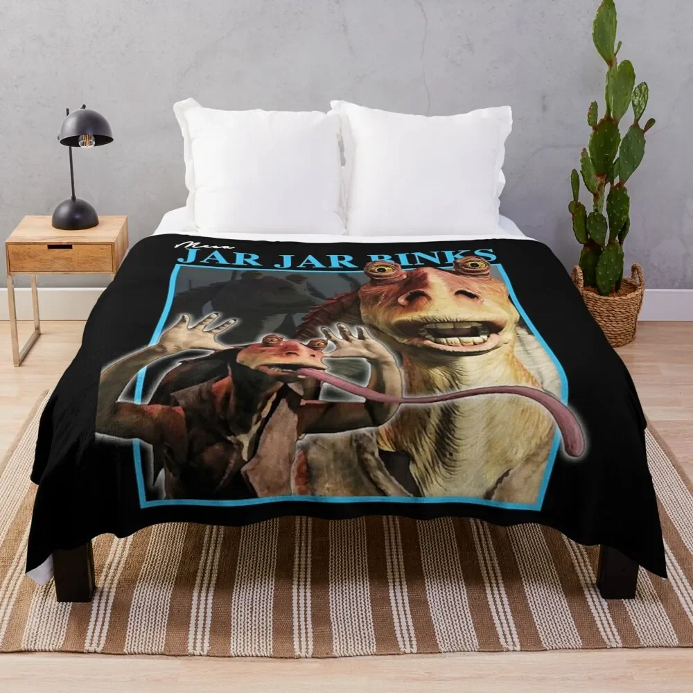 

Retro Jar Jar Binks Graphic Throw Blanket Luxury Thicken wednesday Kid'S Blankets