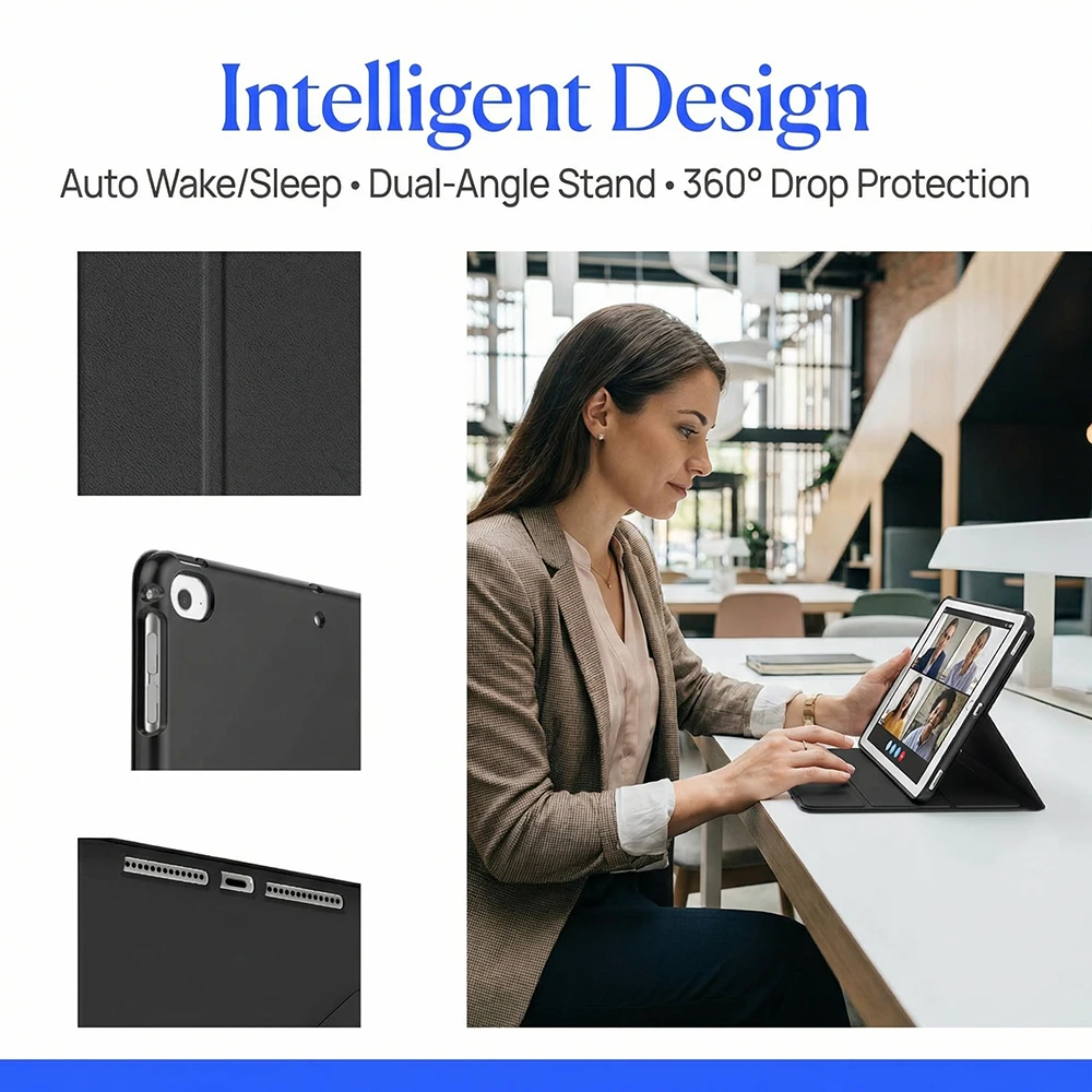 Universal Magnetic Flip Smart Cover with Auto Wake/Sleep Feature