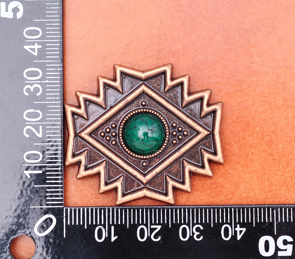 10pcs 30mm Retro Kupfer traditionelle Religion Symbol Leder Handwerk Gürtel Hutband schwarz türkis Concho Ornament Screw back – Detail 26