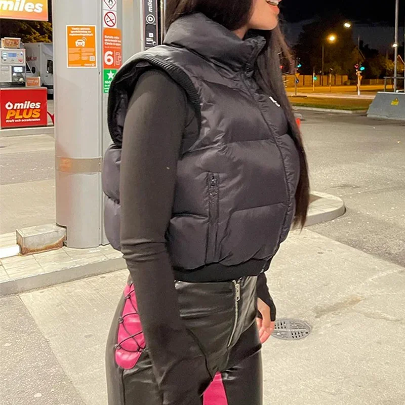 Parker Coat New Fashion Winter Stand Collar Cardigan Coat Women's Down Jacket Black Down Coat Vest Zipper Ladies Lapel Clothes