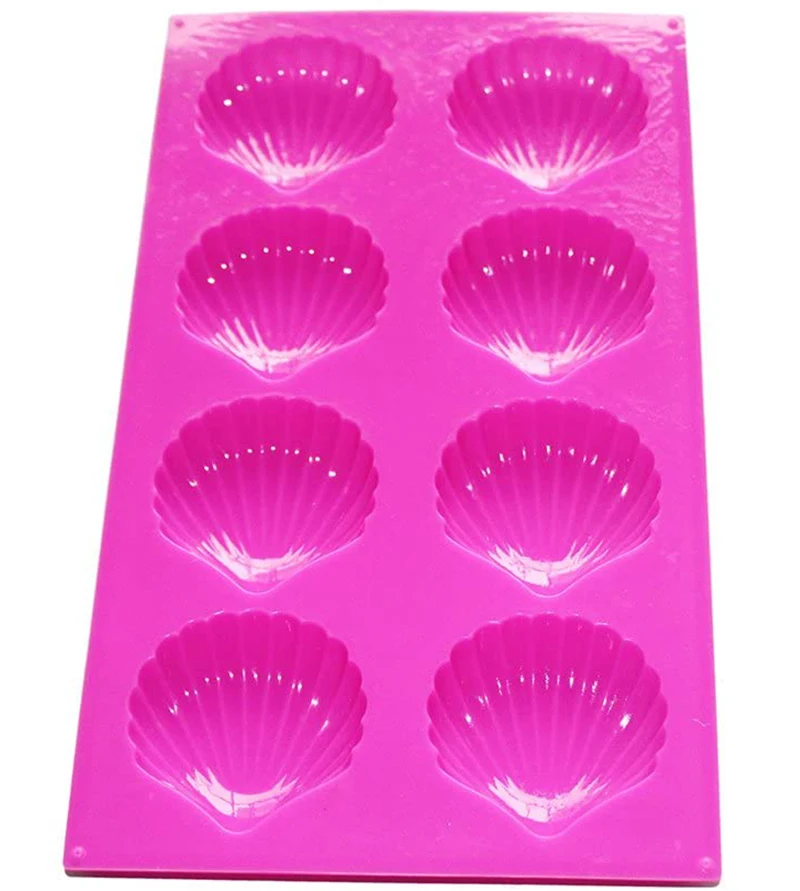 8Cavity Silicone Soap Mold Shell Soap Madeleines Cake Chocolate Cookies Mold Silicone for Making