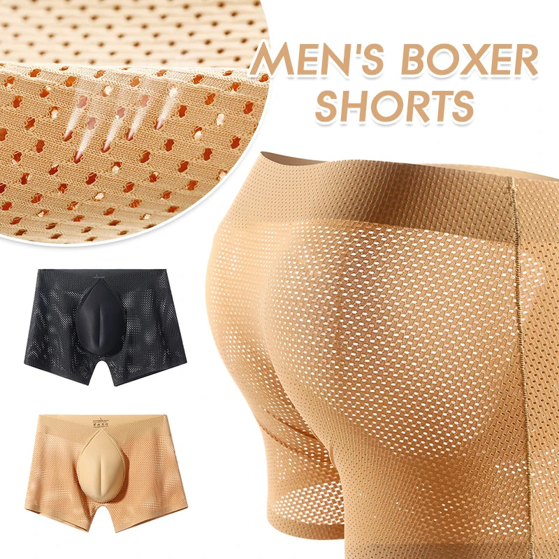 Crossdresser Boxers Underwear Camel Toe Panties Men Transgender Drag queen Elastic Mesh Breathable Shaping Seamless Underwear