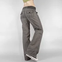 Retro Lace-up Low Rise Pants Streetwear Patchwork Loose Casual  for Women Harajuku Straight Trousers Korean Fashion - Image 2