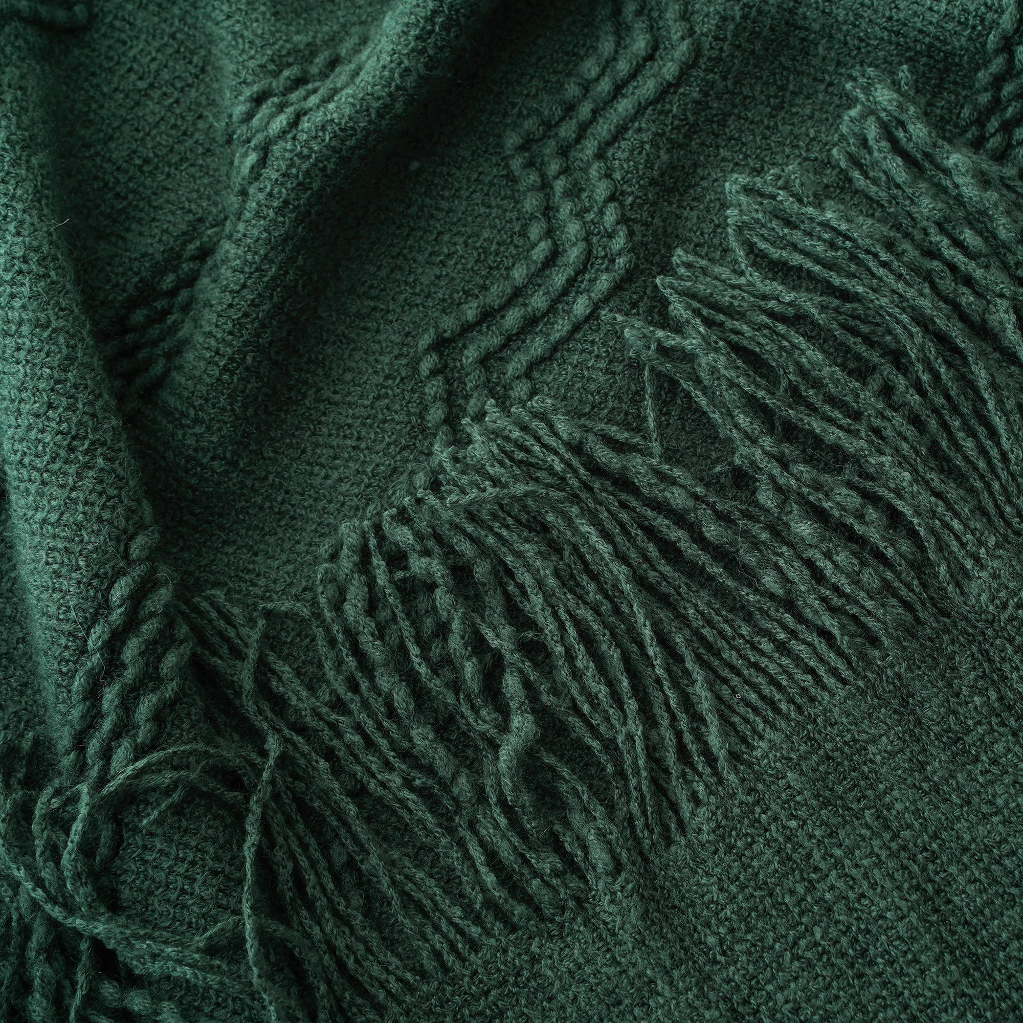 Caramel Knit Throw Blanket - Lightweight Plaid Blanket for Couch and Bed