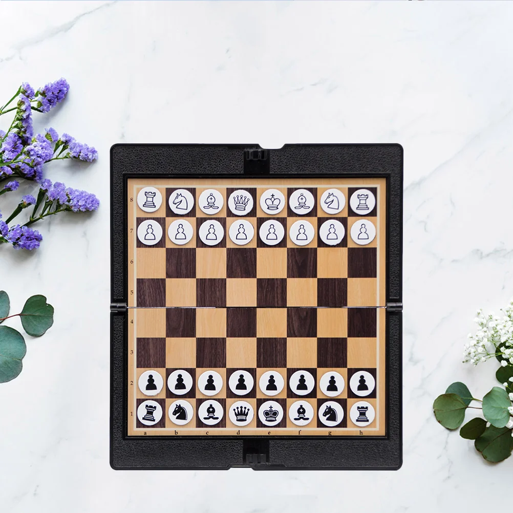 

Foldable Chess Checkers Clipboard Magnetic Chess Backgammon Board Portable Classic Educational International Draughts Toy for