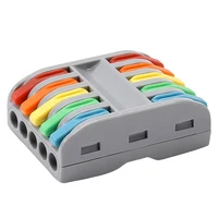 PCT Mini Fast Wiring Cable Connectors 5 in 5 Out 2-Position Push-in Universal Compact Splitter Electrical Home Terminal Block 4