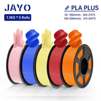 JAYO PLA + Filament 5/6 Rolls 1.75MM PLA Plus 3D Printer Filament 1.1KG/roll For FDM Neatly Wound Coloful 3D Printing Material
