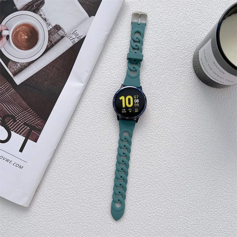 Enhanced Silicone Sport Watch Band with Air Holes, 20mm/22mm Strap