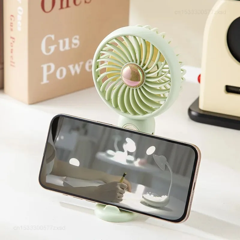 Portable USB Rechargeable Handheld Fan with Phone Holder Functionality - Compact and Multifunctional Summer Gift
