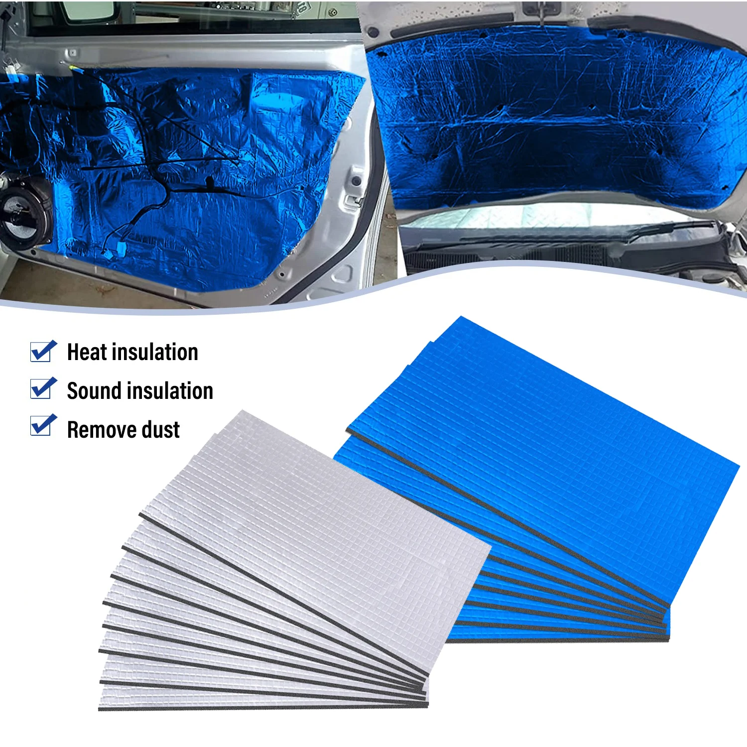 20/30/40/50pcs Car Sound Proofing Deadener Mat Heat Noise Insulation