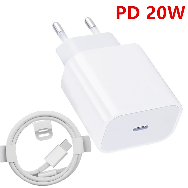 20W PD Fast Charger For iPhone 13 EU US Plug 1M Data USB Type C Cable Charging USB-C Wire for iphone 12 11 pro Max ipad Airpods |
