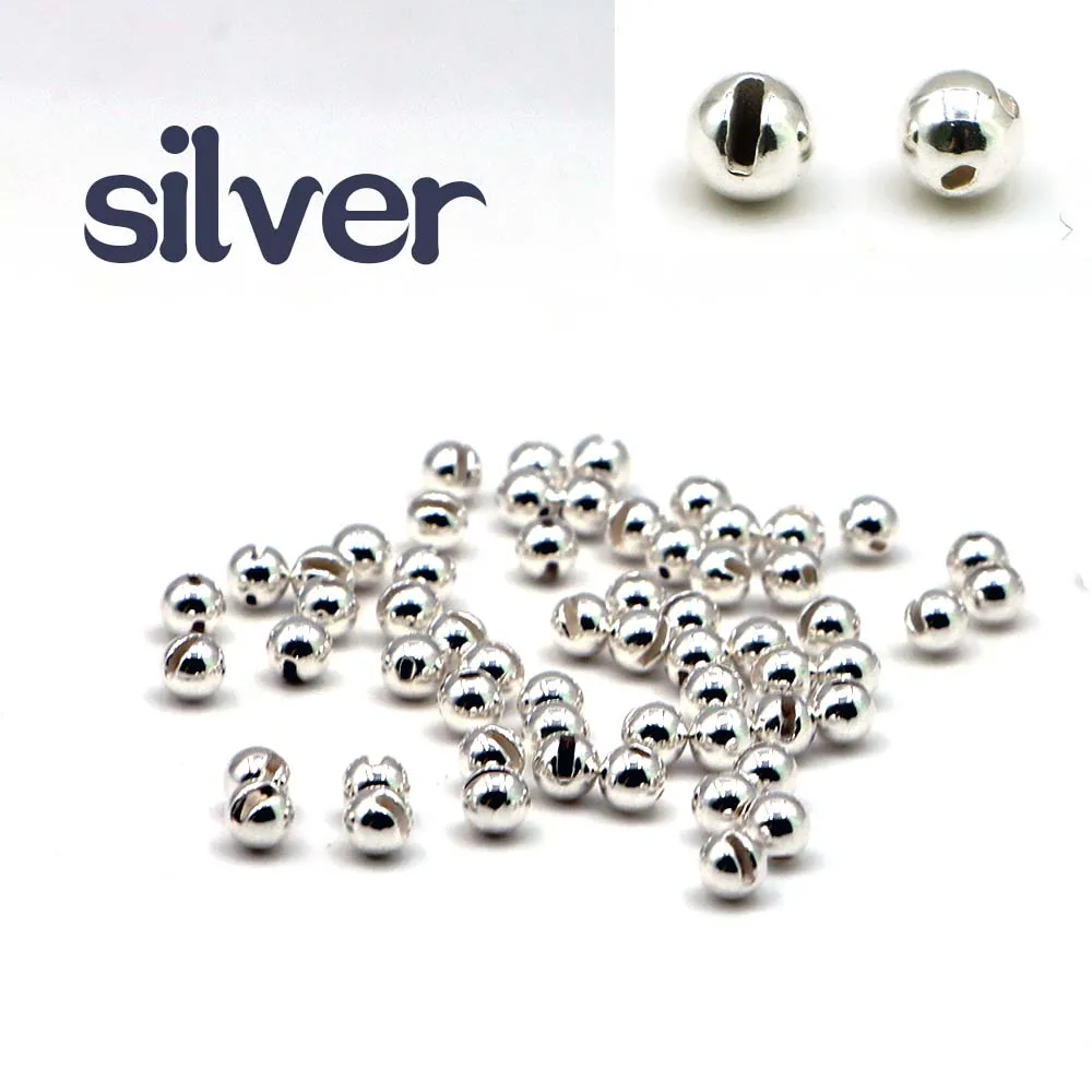 Hot sale Tungsten Slotted Beads 50PCS 1.5-5.5mm Fly Fishing Trout Perch Panfish Hook DIY Fly Tying Material 3