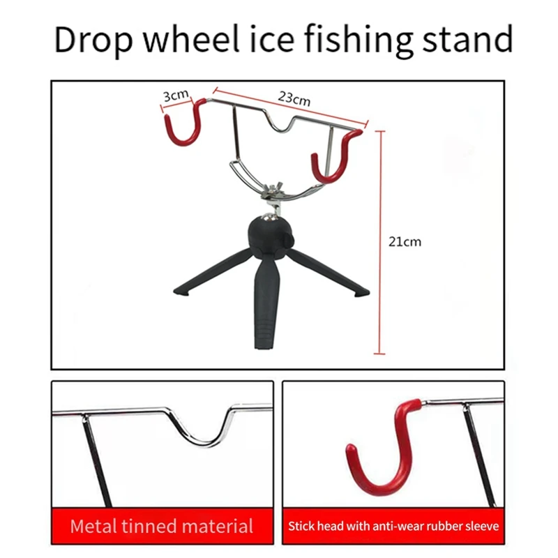 Portable Easily Installation Ice Fishing Rod Holder Fish Pole Holder  Adjustable Angle Anti-Slip Double-Head