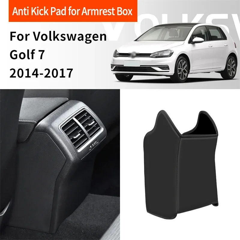 For Volkswagen VW Golf 7 MK7 2014- Armrest box Anti-Kick Mat Rear Anti Kick Pad Protector Decoration Cover Accessories