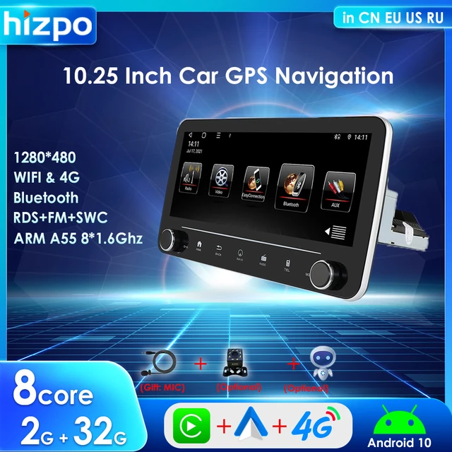 Cheap Car Radio Hizpo 3G+32G 10.1inch 360° Rotatable 1 Din