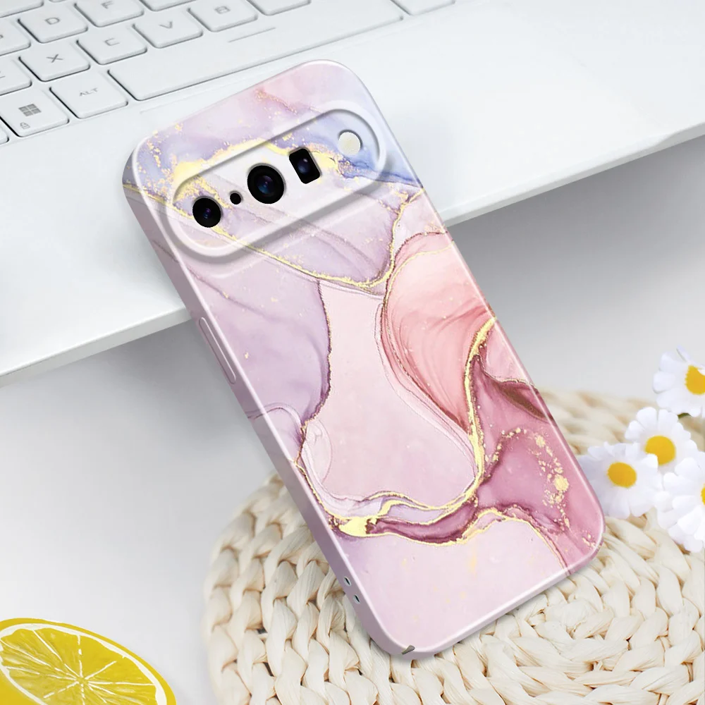 Gold Marble Hard Cover Phone Case with 5G Film Finish