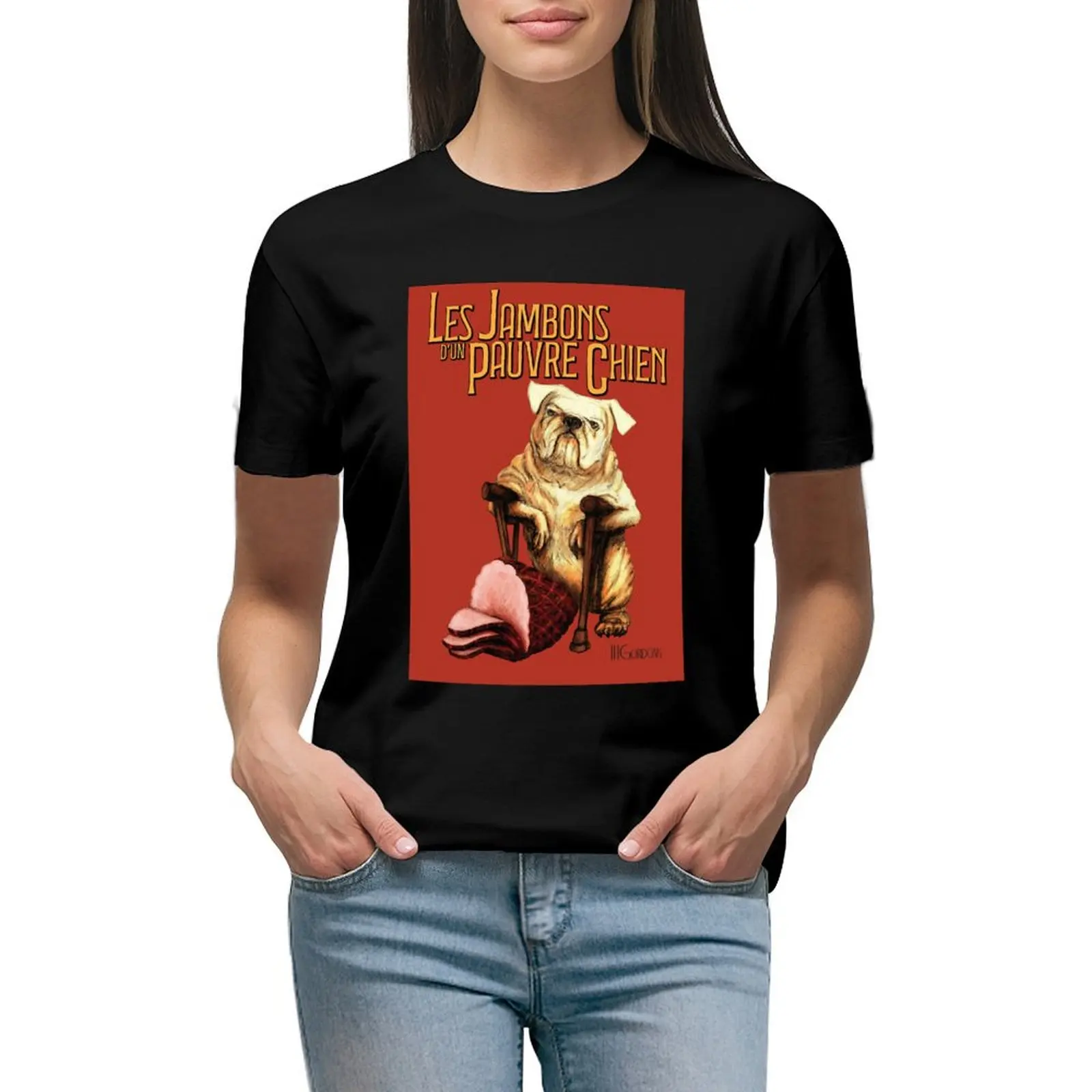 

The Hams of a Poor Dog T-shirt Female clothing Blouse animal print shirt for girls t shirt Women