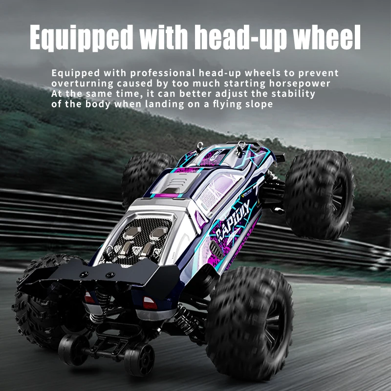50KM/H High-Speed RC Car – 4WD Off-Road Buggy Truck with LED Lights, 2.4G Remote Control Racing Vehicle Toy for Kids 4
