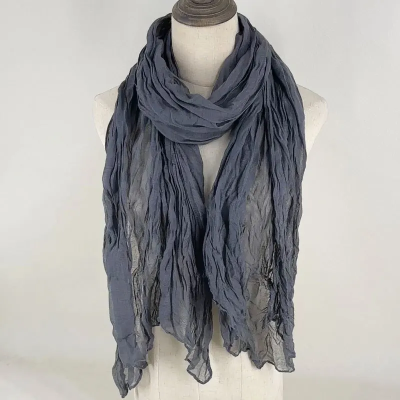 Long Scarves For Women Soft Cotton & Linen Scarf Breathable And Comfortable Shawl For Autumn & Winter 180*70cm Solid Color Wraps - 3