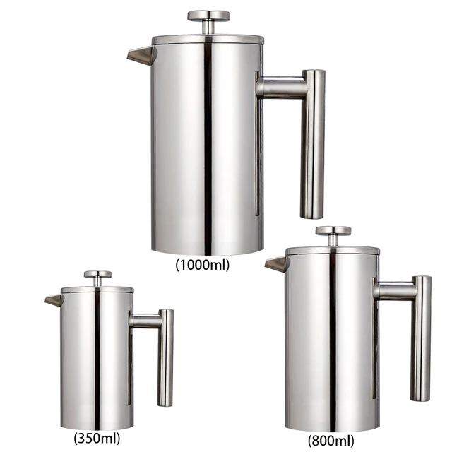 Coffee Maker French Press Stainless Steel Espresso Coffee Machine Double-Wall Insulated Coffee Tea Maker Pot With Filter 1000ml 1