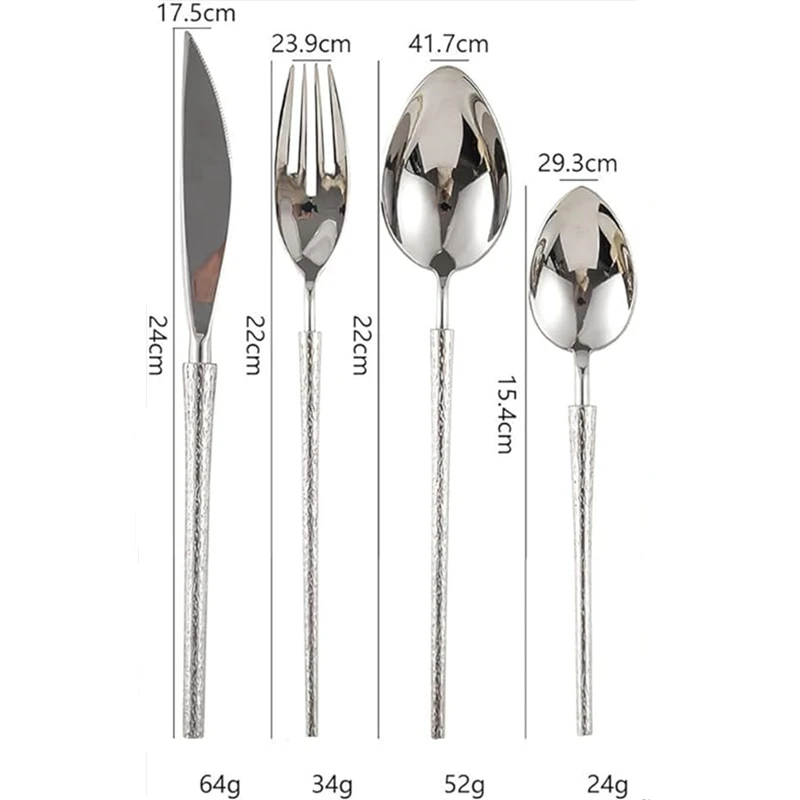 SILVER SPOON カトラリーセット 4本 24Pcs Fashion Silver Cutlery Set 18/10 Stainless Steel
