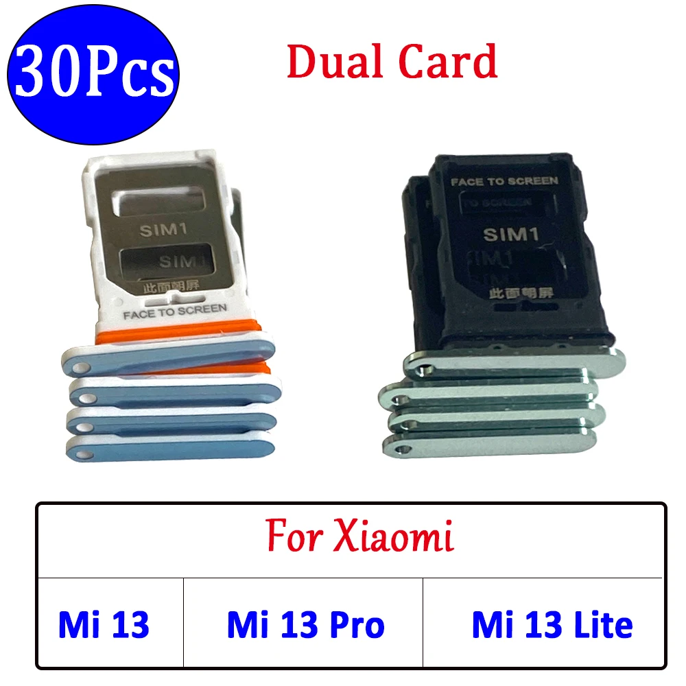 30 Pz, Originale Dual Card Sim Card Vassoio Chip Slot Cassetto Adattatore Accessori + Pin Per Xiaomi Mi 13 Mi 13 Lite 13 Pro