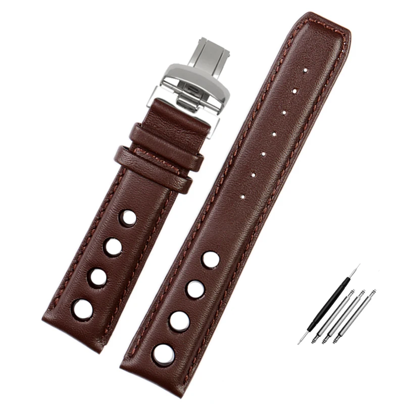 Elegant Genuine Leather Bracelet - Premium Cowhide Watchband Strap, 20mm