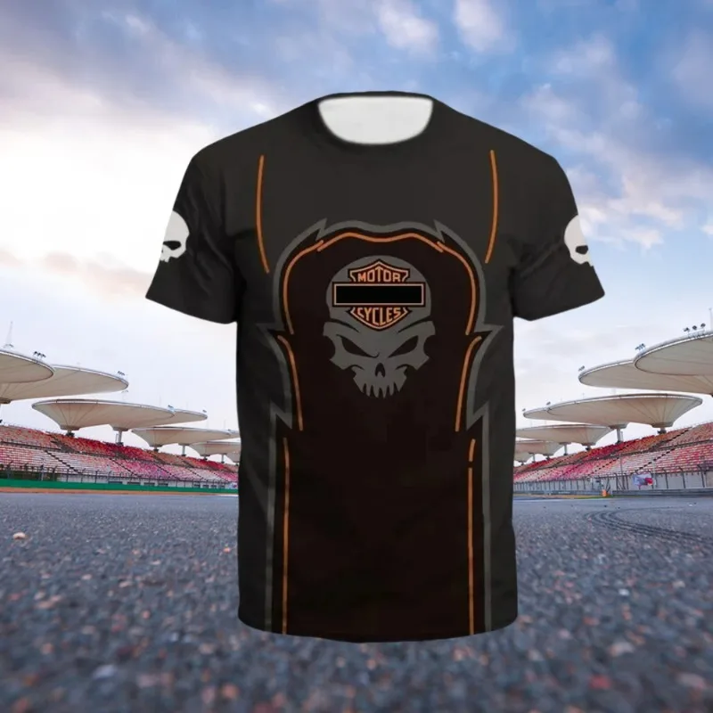 2024 Summer New Hot Sale Race Skull Men&Women Harley Motorcycle Racing T-Shirt KID/Adult Quick-Drying Davidsons Cool Trend Top 3