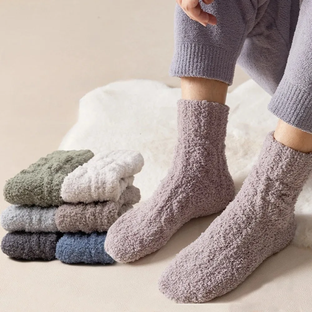 

Men Winter Socks Thicked Warm Plush Socks Middle Tube Casual Velvet Towel Sock Unisex Male Hosiery Floor Sleeping Sock Носки 스타킹