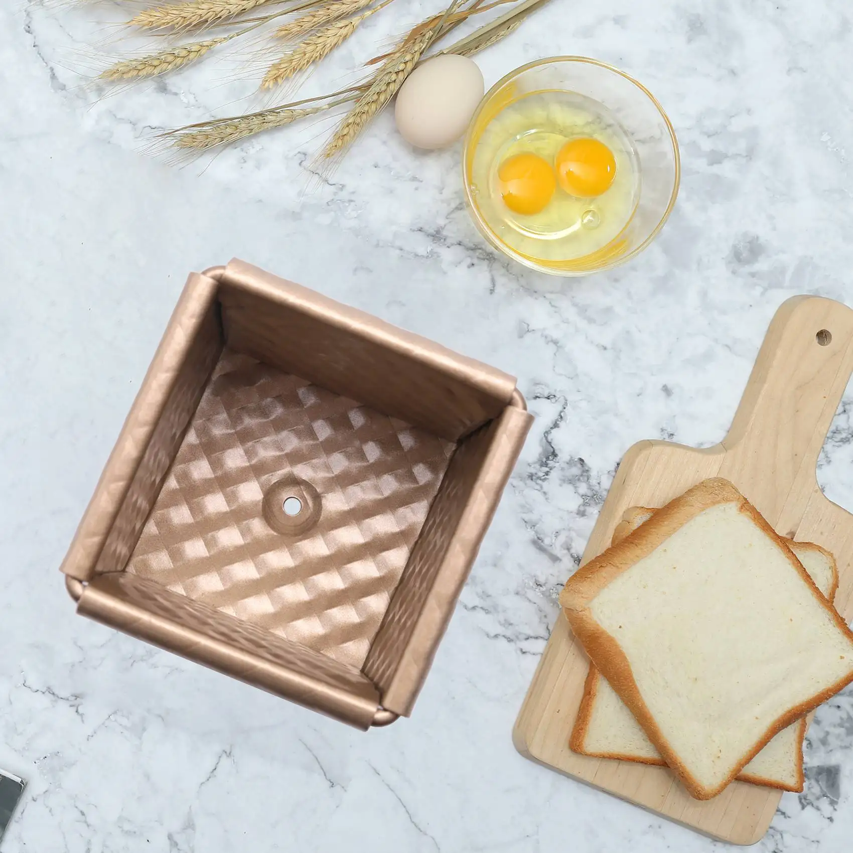 Teglia Quadrata Con Coperchio Stampo Per Toast Teglia Per Pane Pullman Pagnotta Con Coperchio Antiaderente Mini Scatola Per Toast Con Cubo D'Acqua