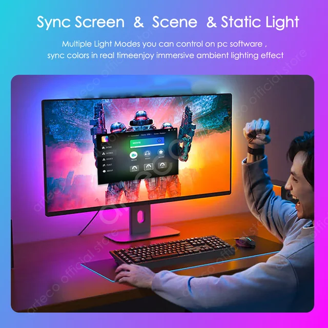몰입적 PC 게이밍을 위한 스마트 RGB LED 테이프