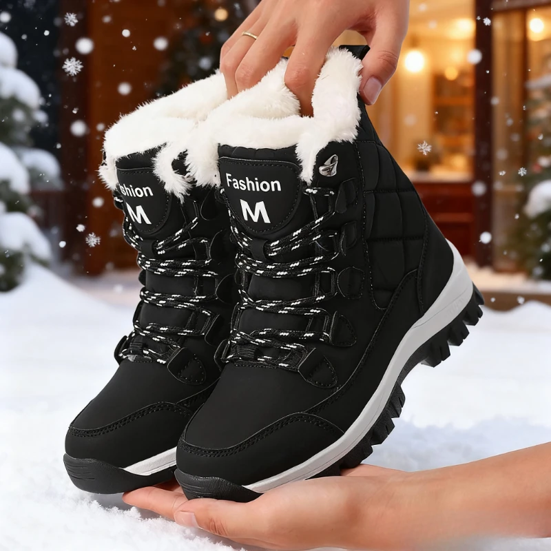 New Arrival Women's Fashion Snow Boots Plush Lined Warm Winter Boots Non Slip Ankle Boots for Cold Days Zapatillas De Deporte
