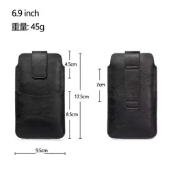Premium Universal Leather Case with Belt Clip and Card Slot for Leather (6.7 - 6.9 inches)