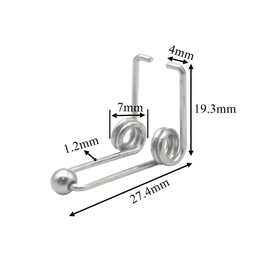컬링 아이언 교체 부품, 파손된 이중 리턴 비틀림 스프링, 와이어 직경 1.2mm, 4 개