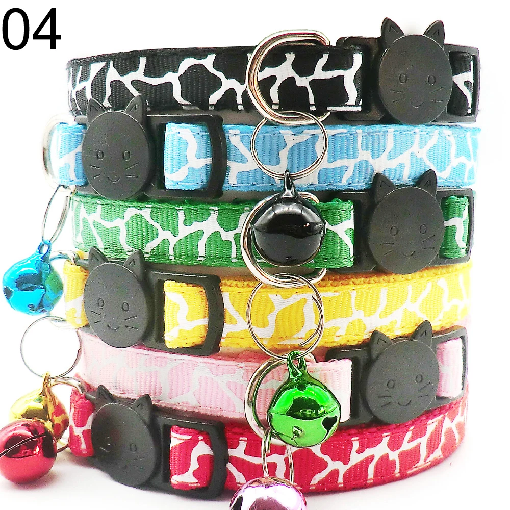 100Pcs Collar for Dogs Cat Necklace Cartoon Printed with Bell Dog Id Tag Accessories Training Choker Neck for Dog Cat Anti-lost 