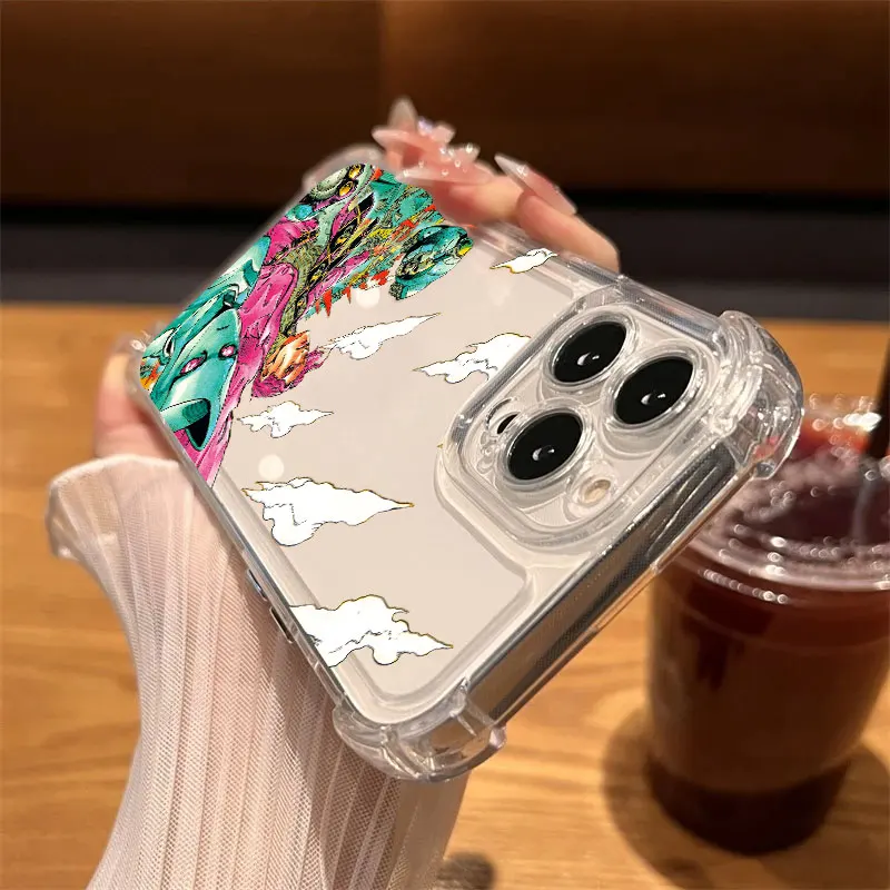 Clear Shockproof Anime Phone Case - JoJo's Bizarre Adventure Design