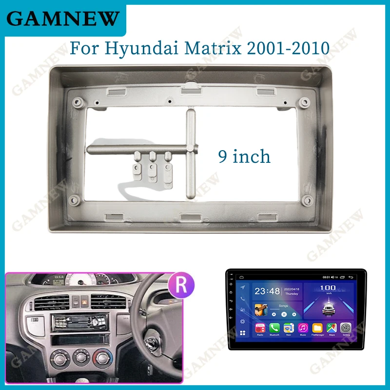 

9-дюймовая Автомобильная рамка, адаптер Canbus для Hyundai Matrix 2001-2010 RHD Android Радио Аудио приборная панель, комплект