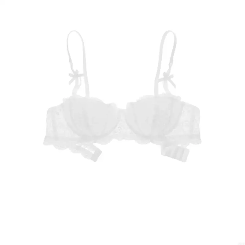 M6CD Women's Balconette Bra Lace Shelf Bra Underwire Padded Push Up Bras Brassiere 3