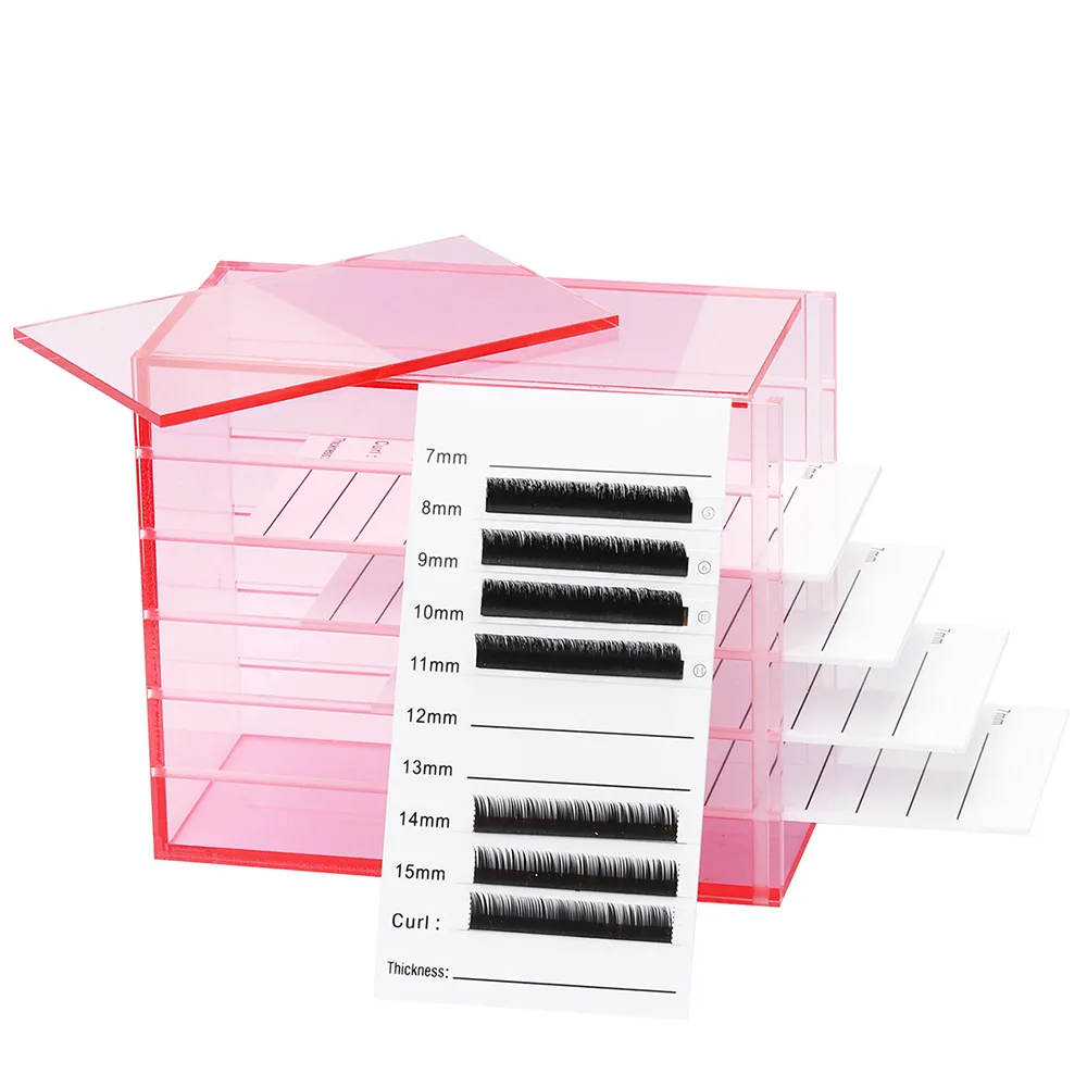 Clear 5 Layers False Eyelash Storage Box Acrylic Pallet Lash Holder Eyelashes Extension Display Stand Tools