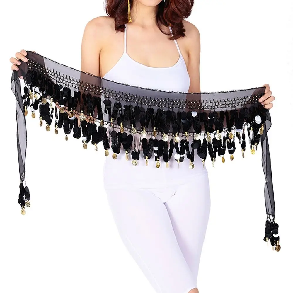 Thailand/Indien/Arabische Tänzerin Pailletten Quasten Rock Frauen Sexy Bauchtanz Hüfte Schal Wrap Gürtel Tänzerin Rock Weibliche zeigen Kostüme – Detail 5