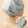 Waterproof Shower Cap Double Layer Elastic Shower Hair Cover Women Supplies For Kitchen Bathroom Shampoo Caps Bathing Hat 4