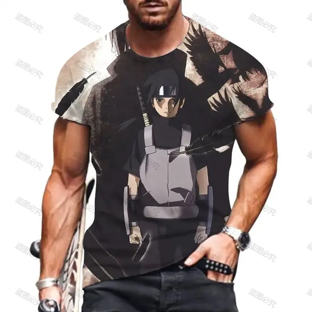 Hip Hop Mens T-shirt Gift inspired by Naruto ACG, high-quality polyester, cool 3D printed patterns, Harajuku style, oversized fit