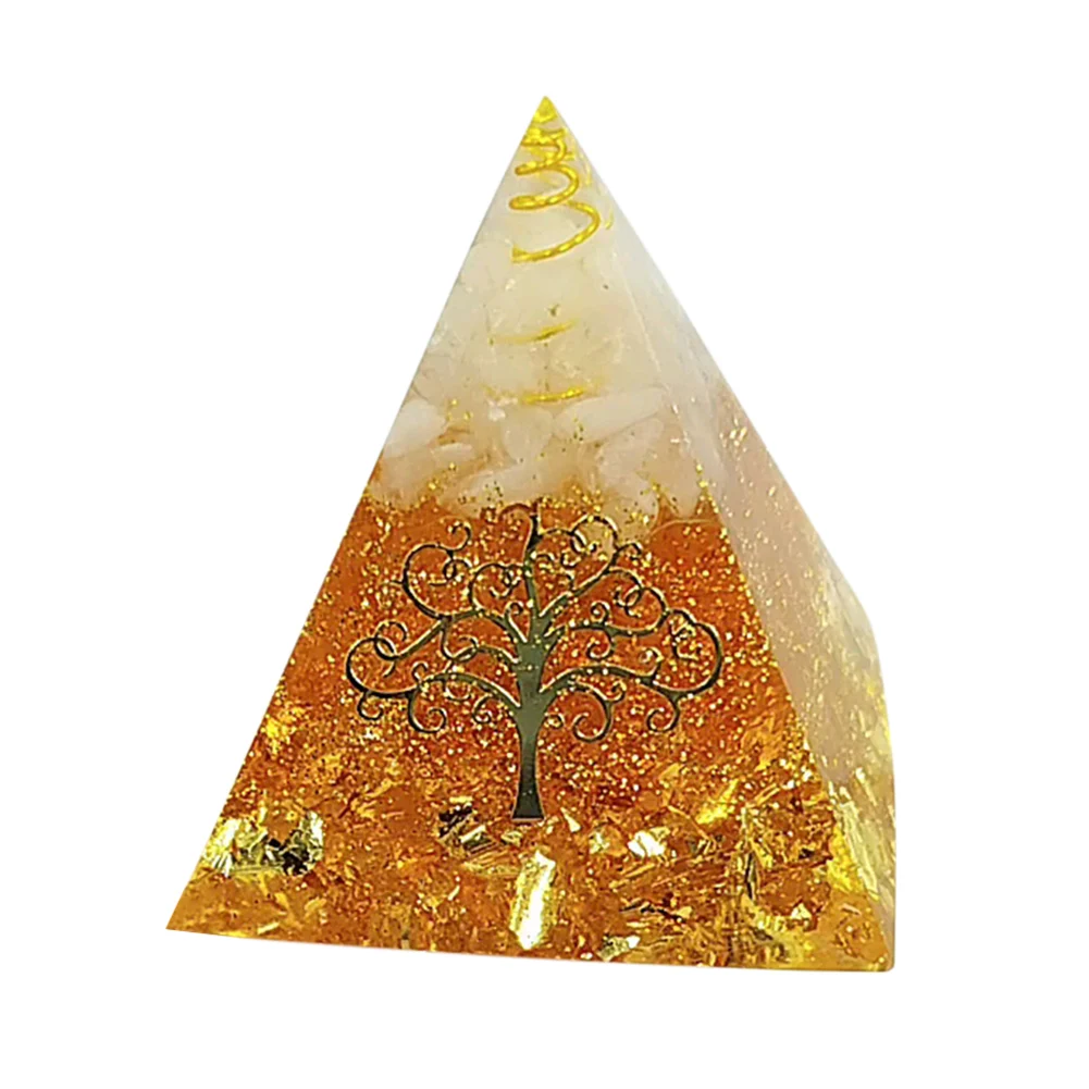 Orgonite Pyramid Resin Healing Crystals Decorative Reiki Chakra Meditation Tool Multi-purpose for Room Decorations