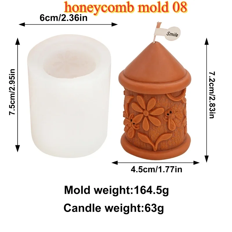 Honeycomb Beeswax Silicone Mold for Candle and Foundation Crafting