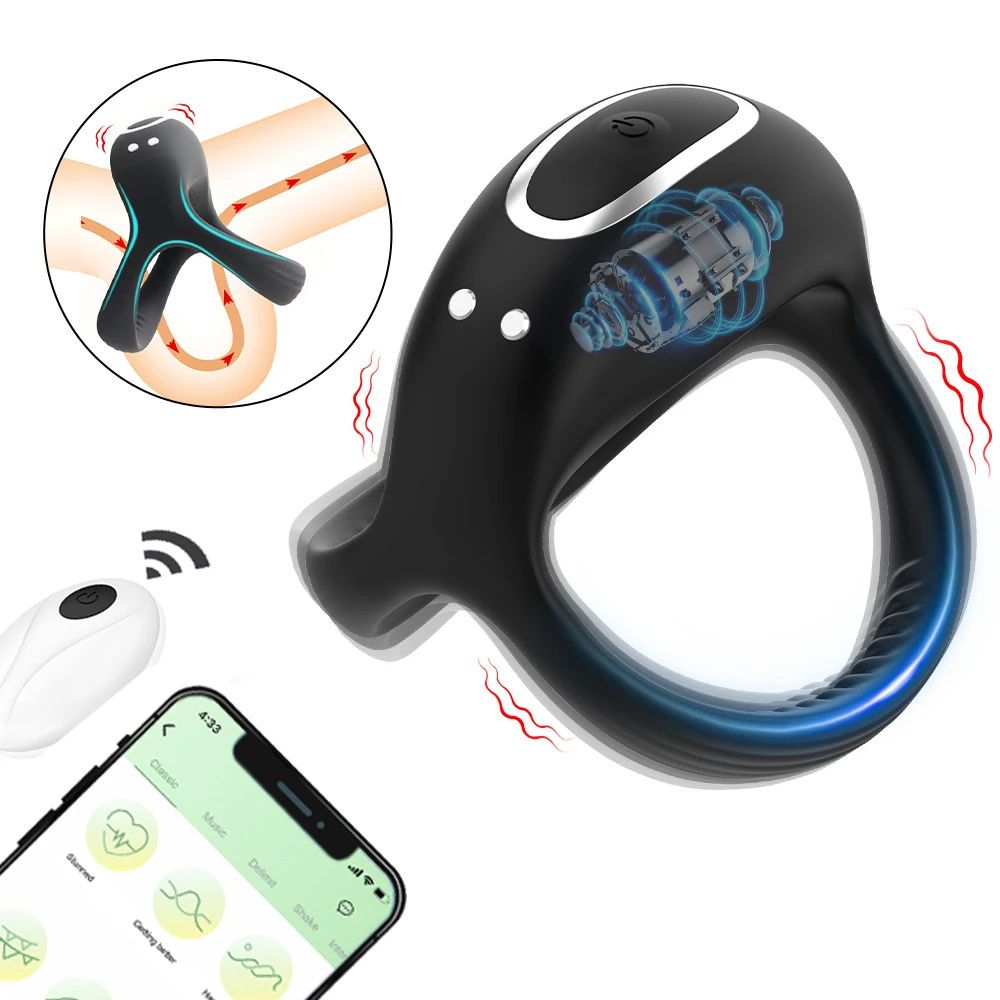 Penis Ring Vibrating Cock Ring for Men Silicone Intense Vibration Longer Harder Stronger Erection Adult Sex Toys