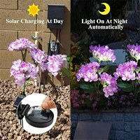 Hydrangea Flower Solar LED Light Outdoor Waterproof Landscape Light Simulation Flower Lamp for Yard Garden House Lawn Decoration 2