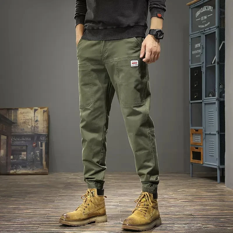 Streetwear Fashion Men Jeans Spliced Designer Big Pocket Casual Cargo Pants Hombre Hip Hop Joggers Men Wide Leg Leisure Trousers