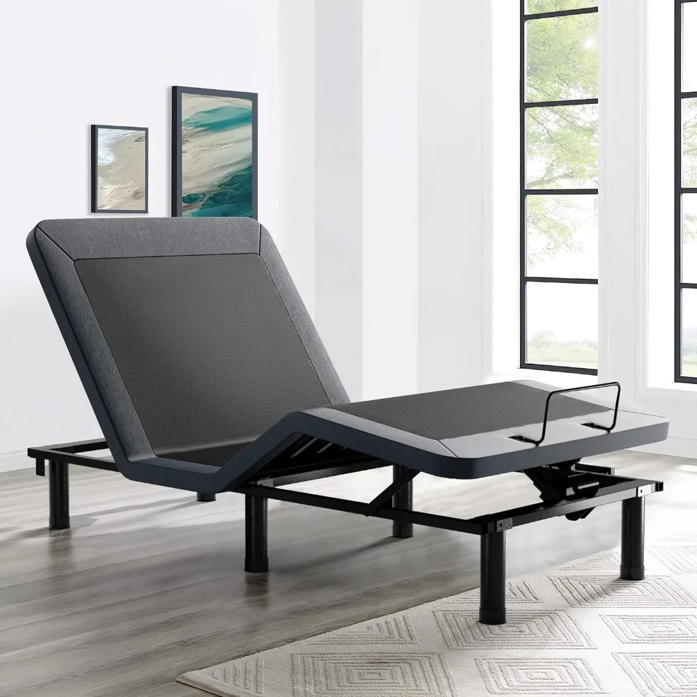 

sGrove Motorized Upholstered Adjustable Bed Base with Wireless Remote, Head and Foot Incline, Memory Full/Twin XL/Queen optional